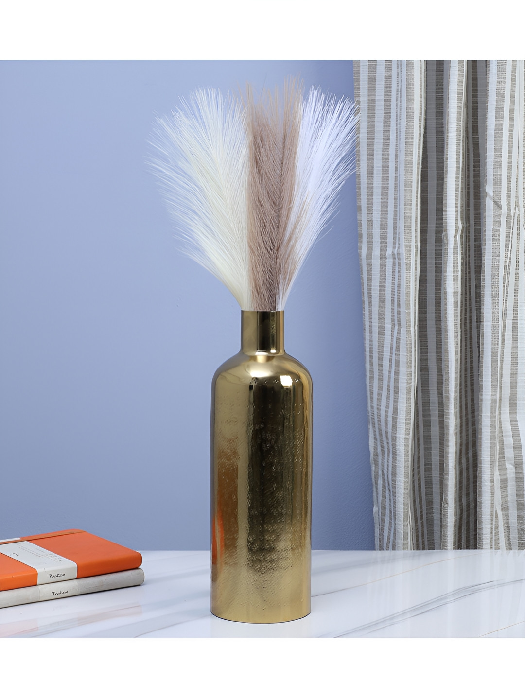 Two Moustaches Brown Decorative Metal Flower Vase