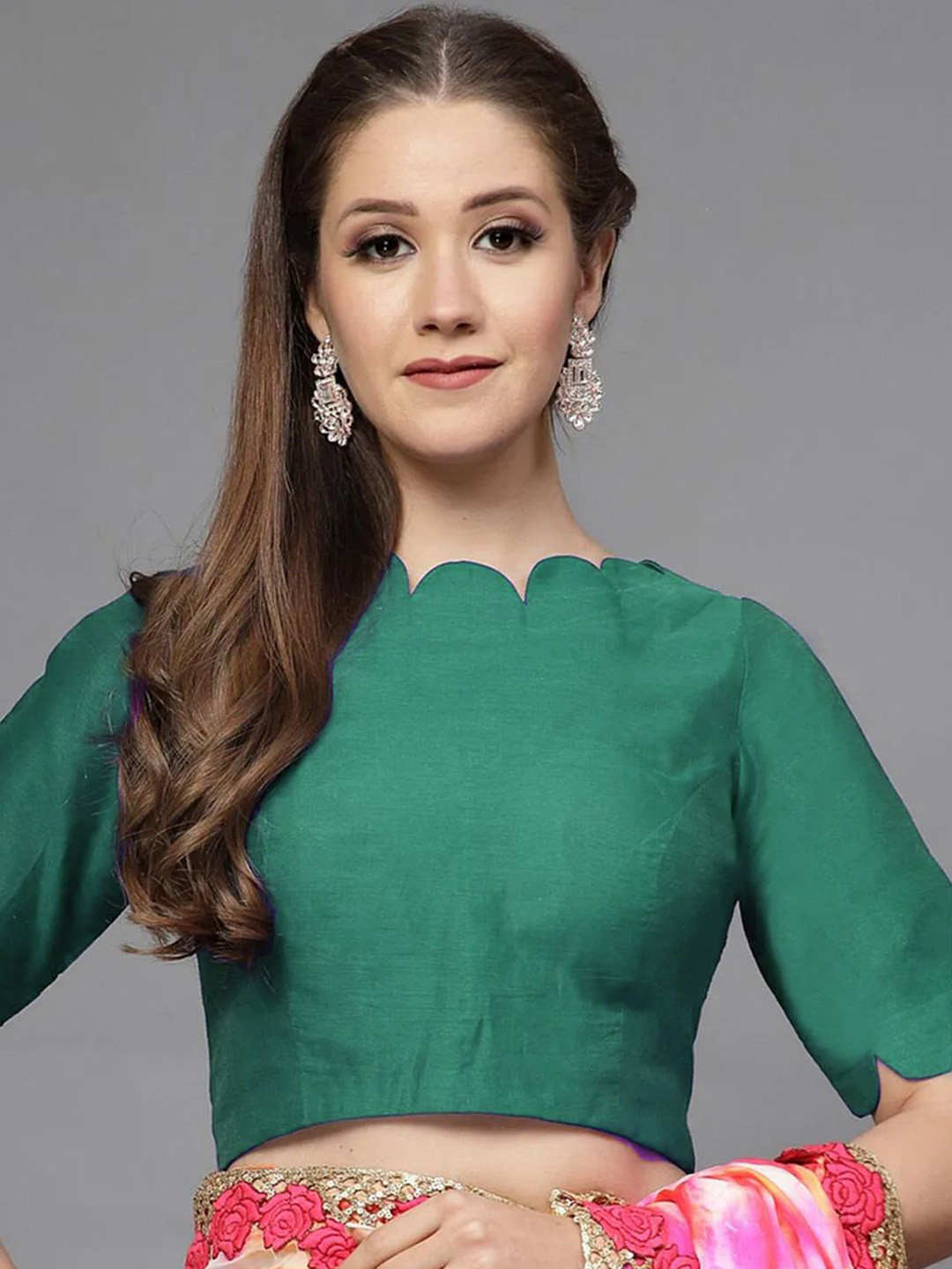 Utsav Fashion Scalloped Neck Saree Blouse