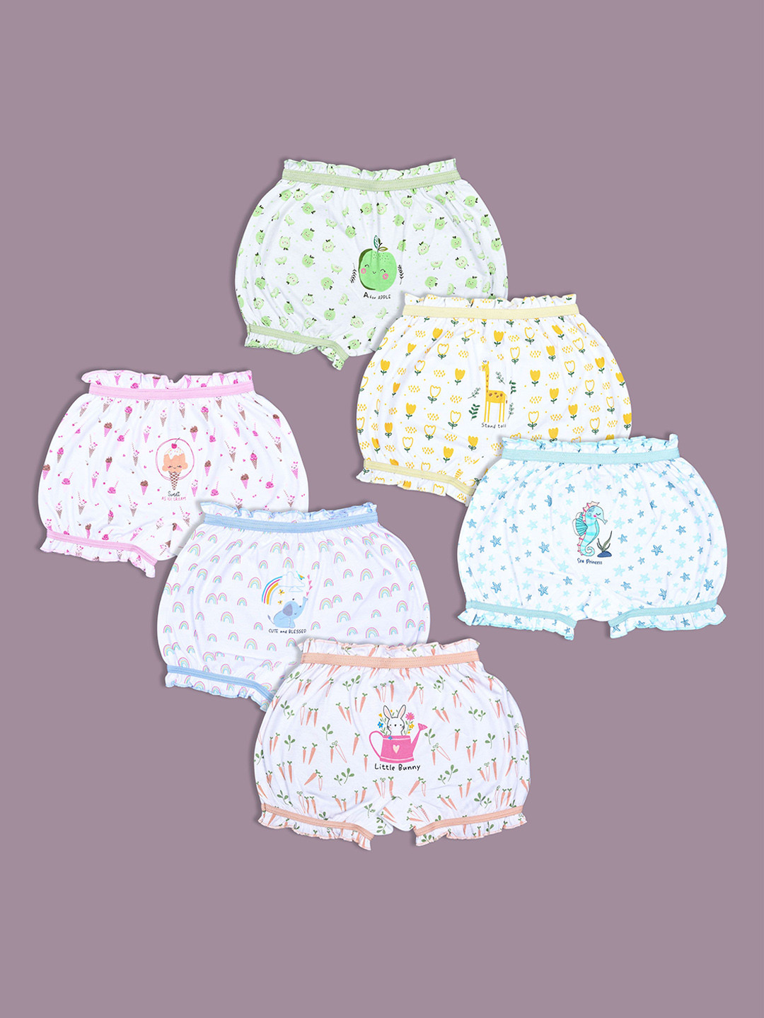 Revvo Junior Pack of 6 Girls Cotton Briefs