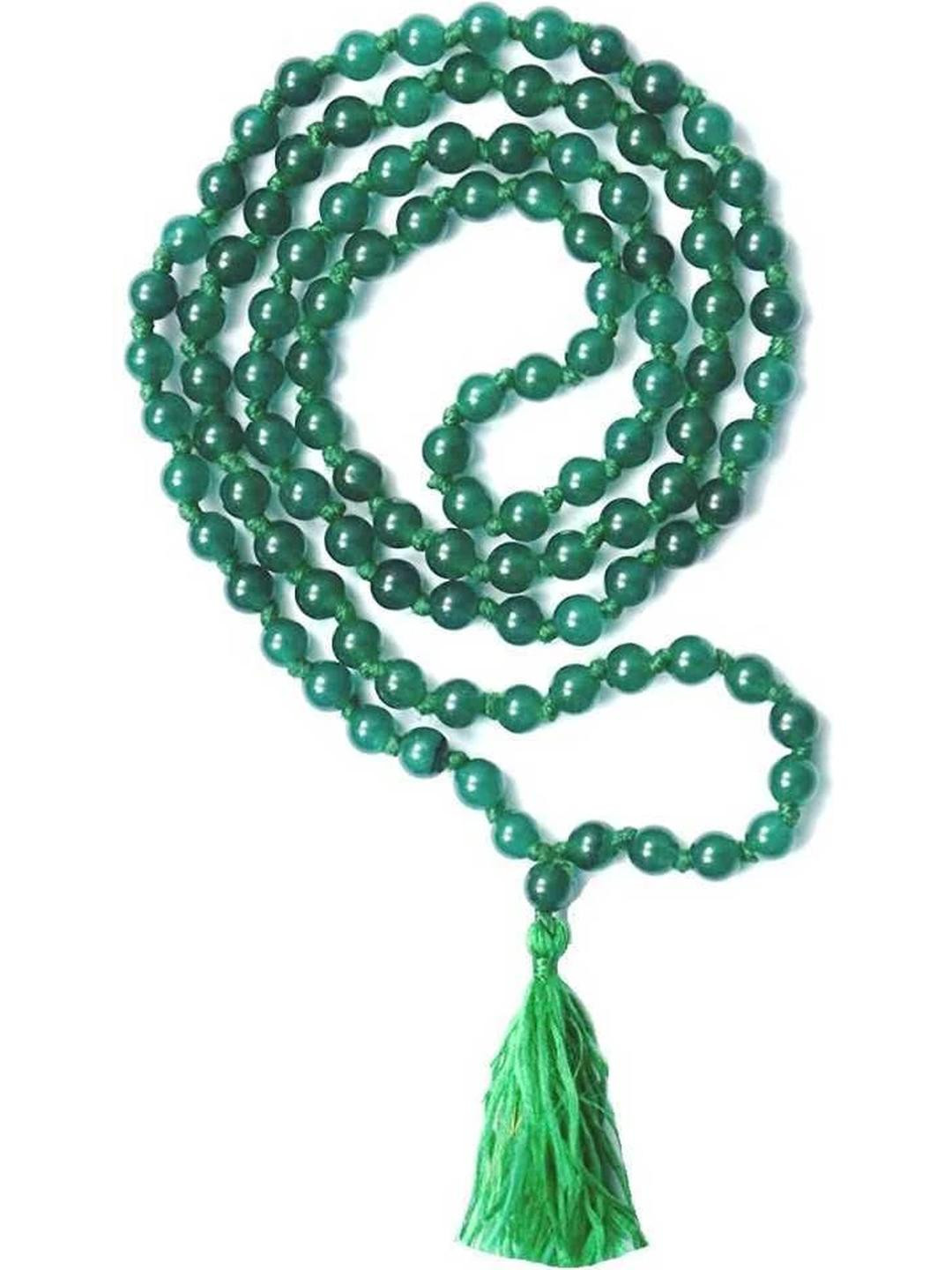 kesar zems Unisex Green Color Artificial Beads Slip-On Chain