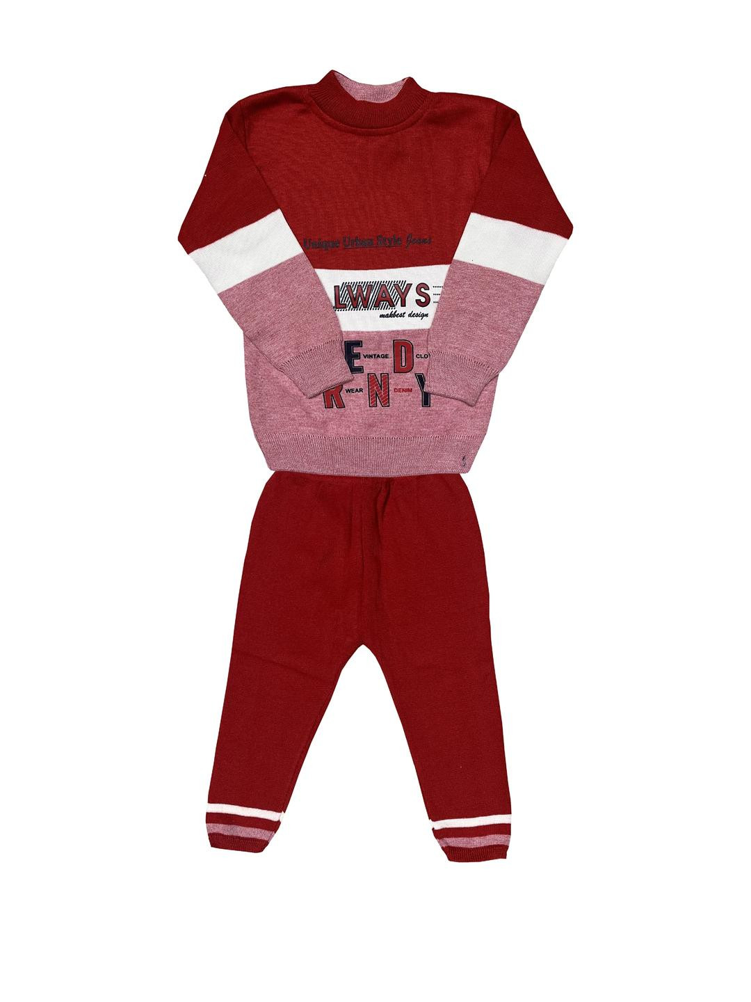 100LUCK Red Cotton Blend Clothing Set