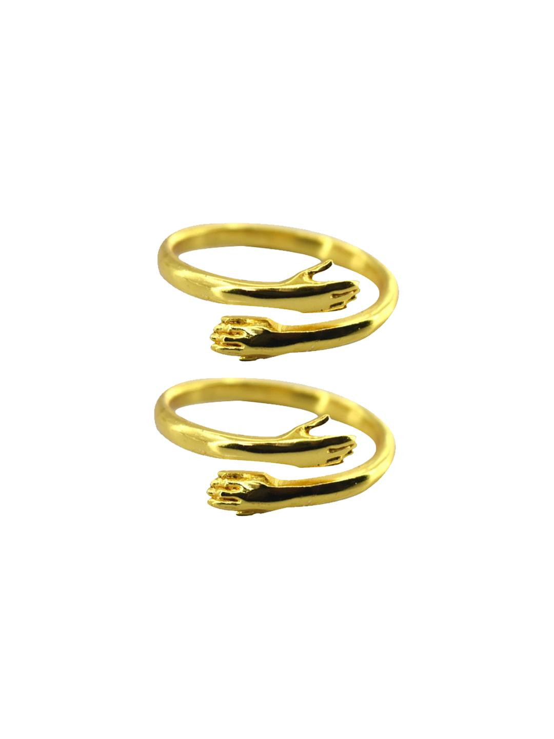Navkar Crafts Gold Plated adjustable Hug Statement rings