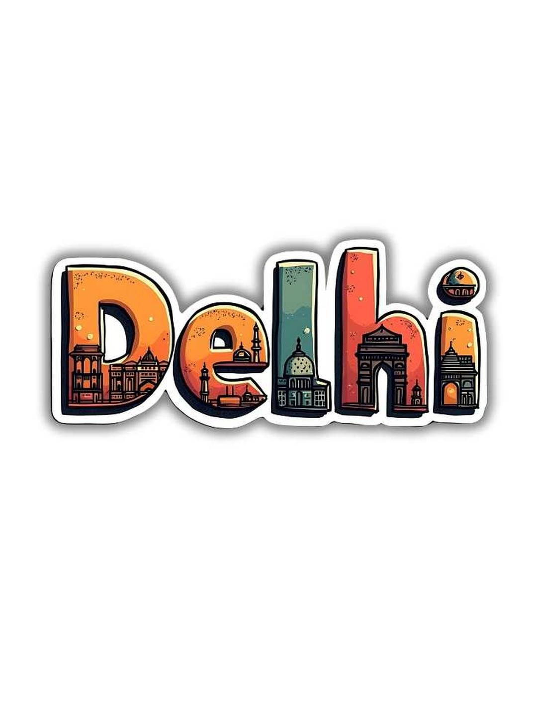 GIFTSHALA Delhi State Theme Souvenir Wooden Stylish Fridge Magnet