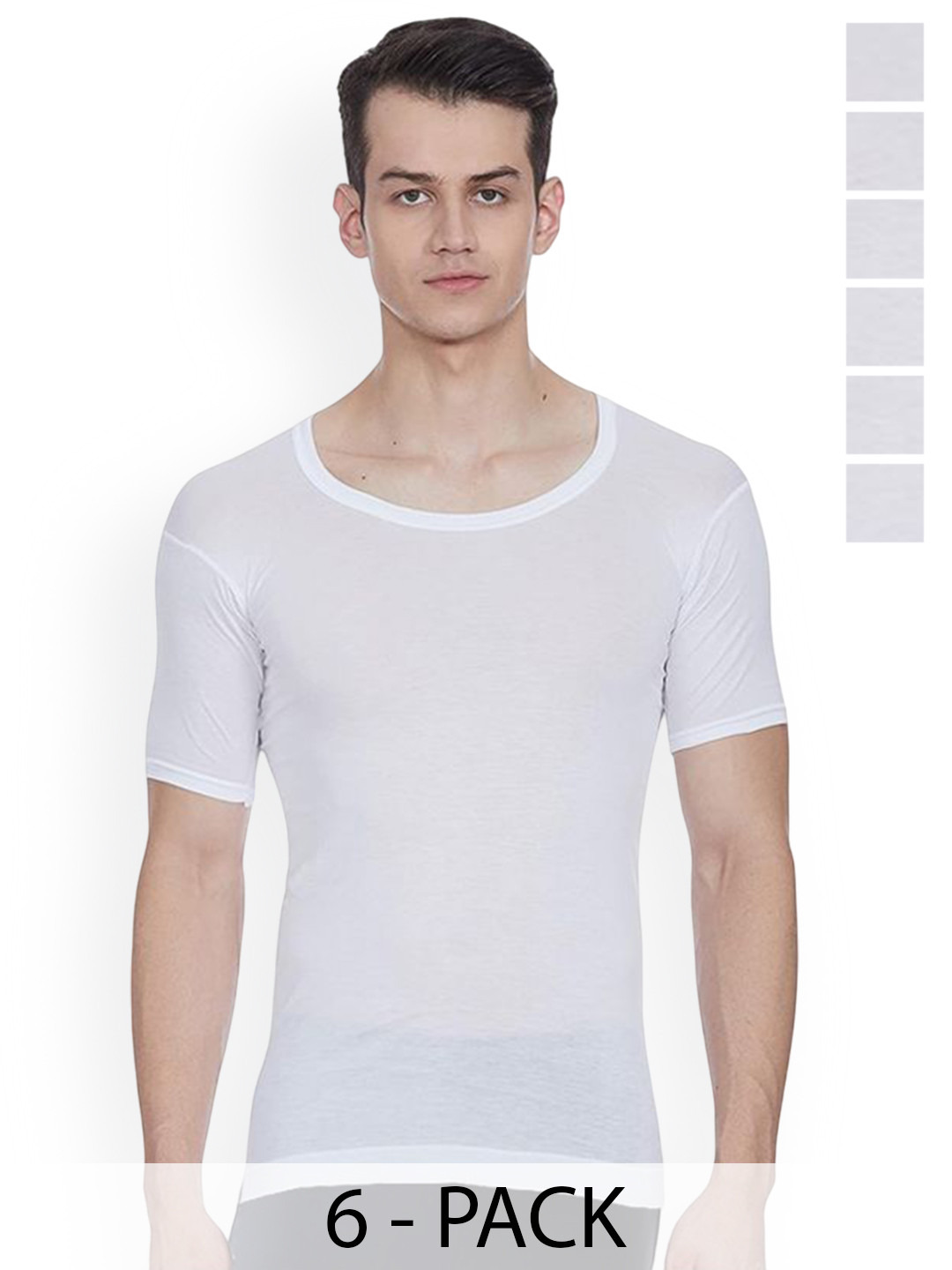 Rupa Frontline Pack Of 6 Round Neck Pure Cotton Vest  Frontline--Air-White-RNS-6