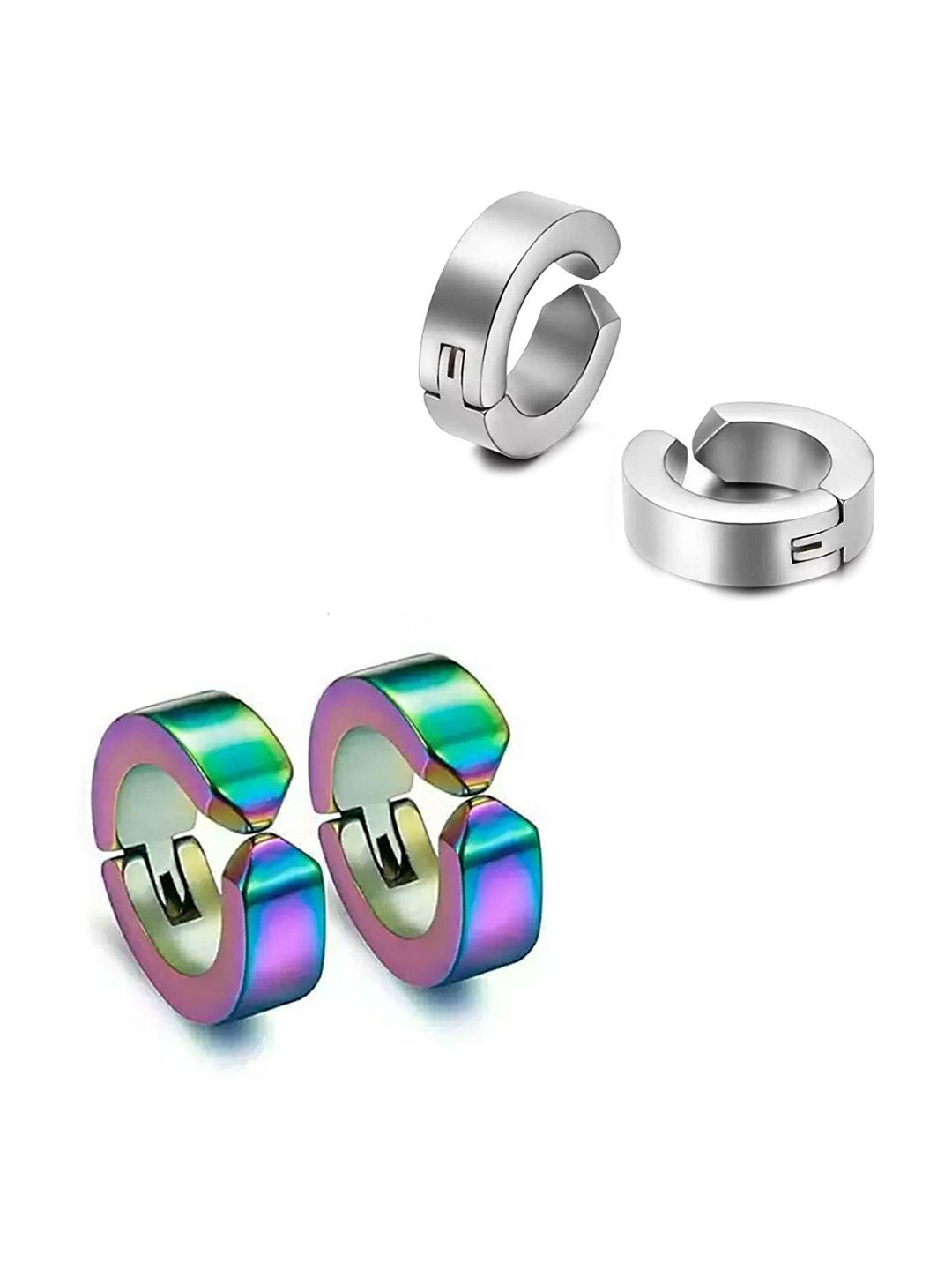 shobhram Set Of 2 Metal Circular Studs