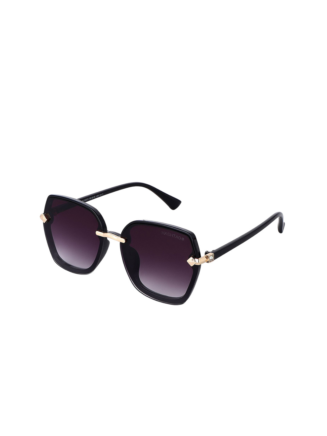 HASHTAG EYEWEAR Women Black Lens & Black Butterfly Sunglasses with