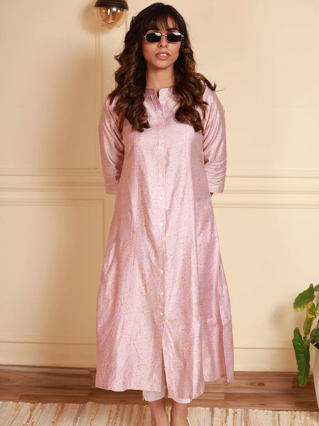 NEED APPARELS  Paisley Printed Mandarin Collar A-Line Kurta