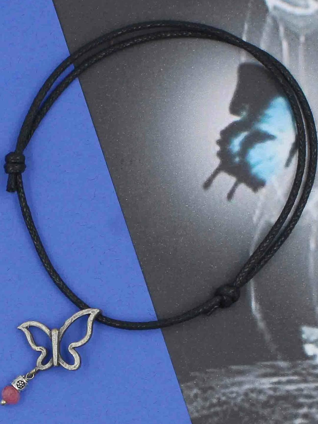 gurjari jewellers Double Layer Charm Black thread Anklet