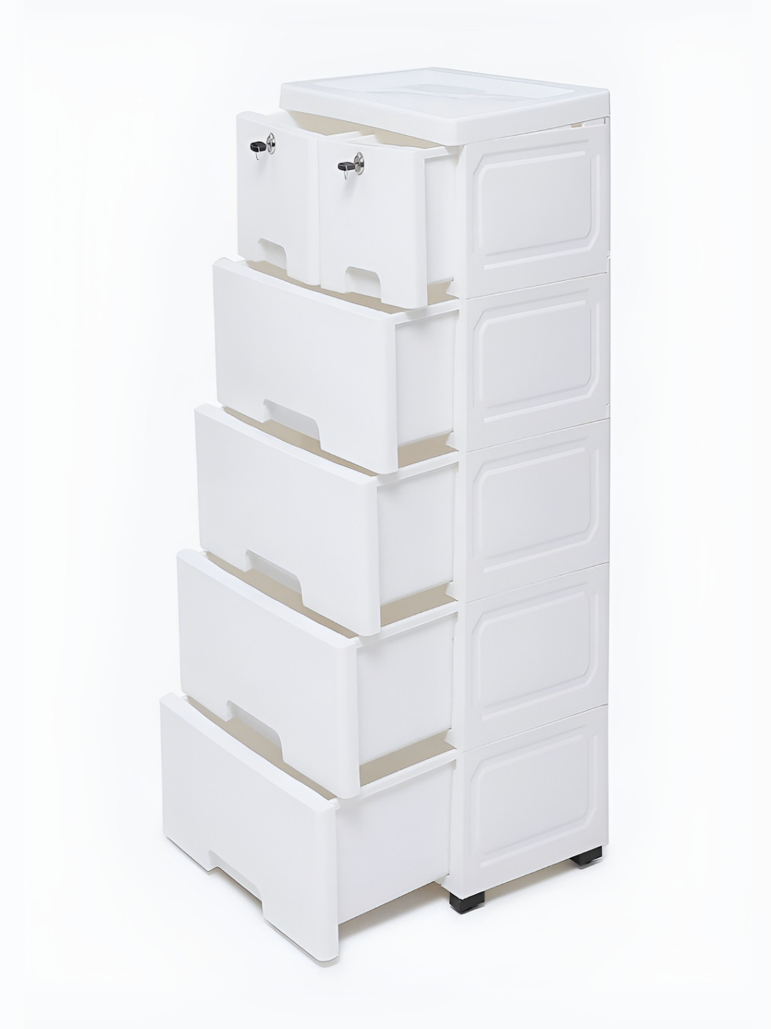 The Tickle Toe Kids White Durable & Eco-Friendly 6-Drawer Storage Chest