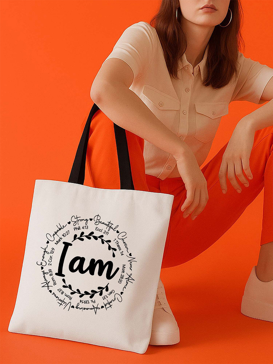 ARTBUG Women I Am Affirmations Printed Shopper Tote Bag