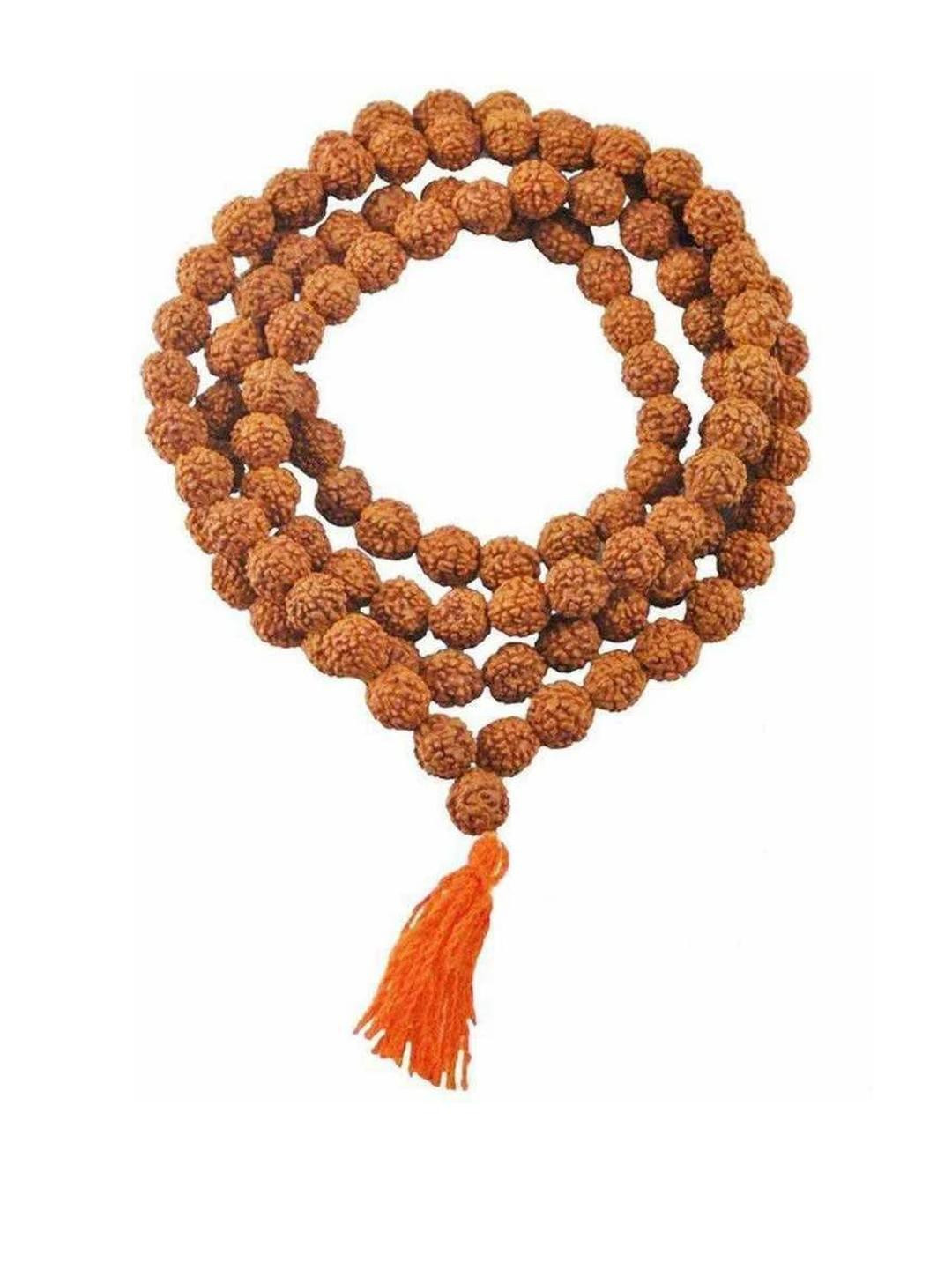 AURRA STORES Adult Brown Wooden Rhudraksha Beads Chain