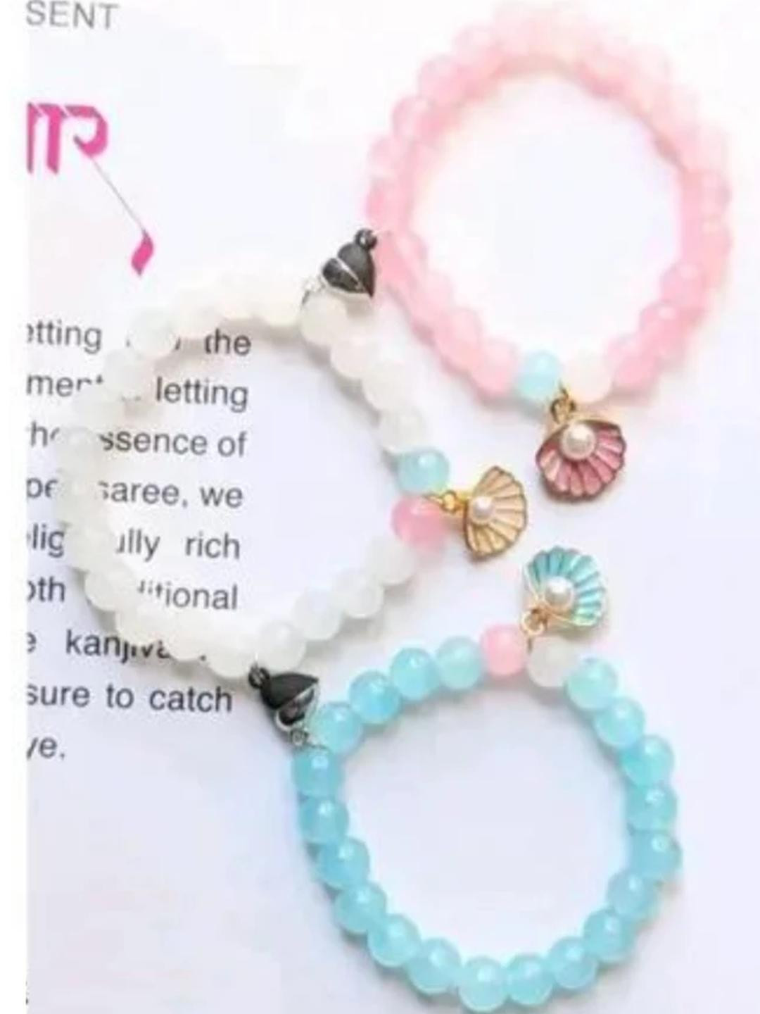 Rodya Unisex 3 Brass Multicolor Magnetic Shell Bracelet