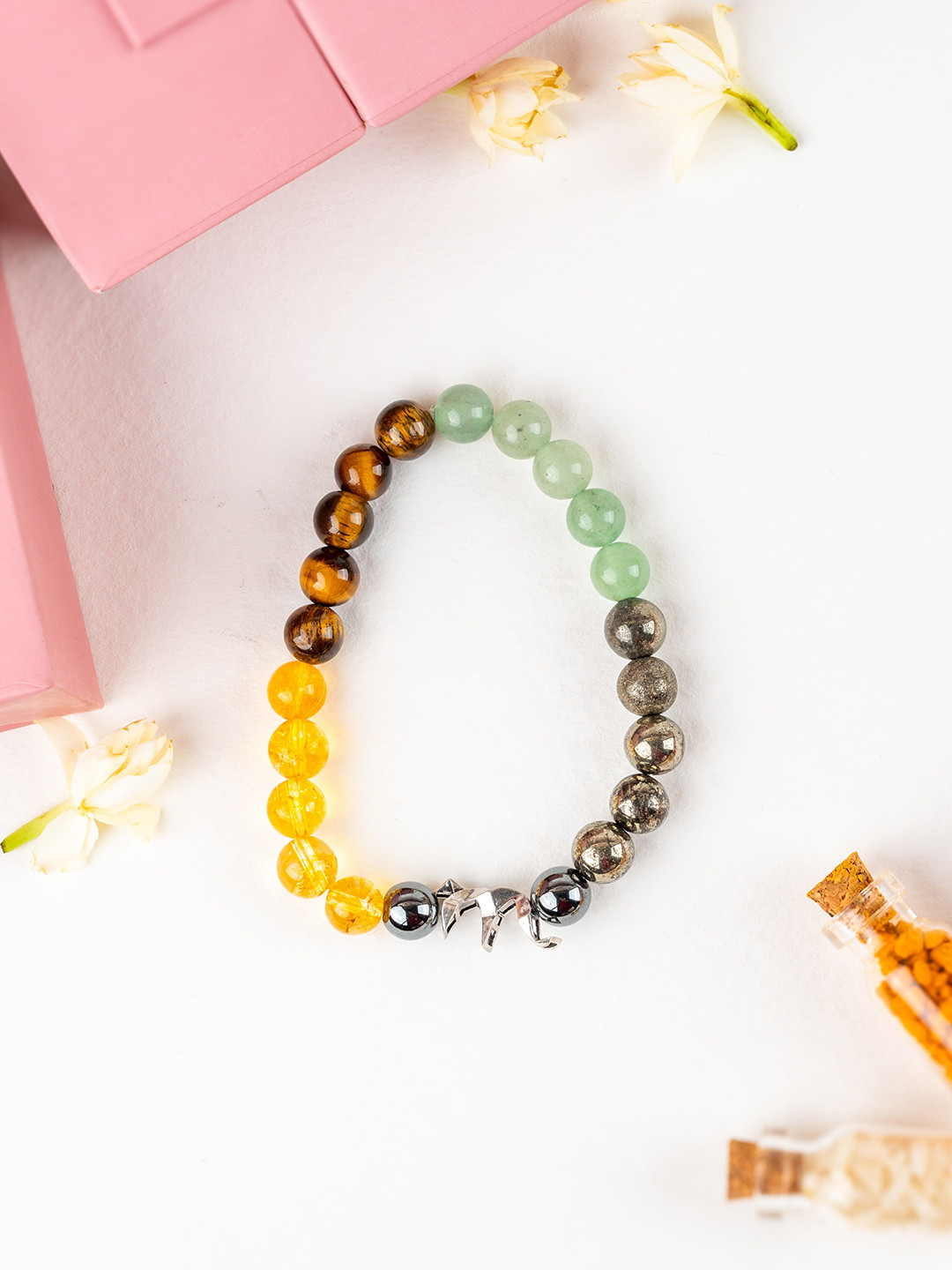 Kicky And Perky Men Sterling Silver Citrine Bracelet