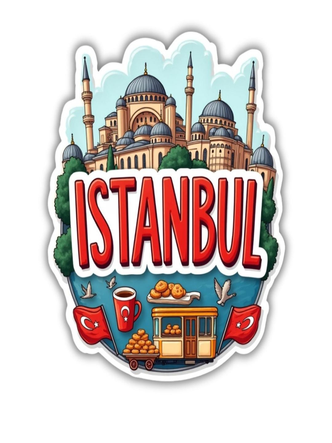 GIFTODAY Istanbul Country Theme Souvenir Wooden Refrigerator Stylish Fridge Magnet