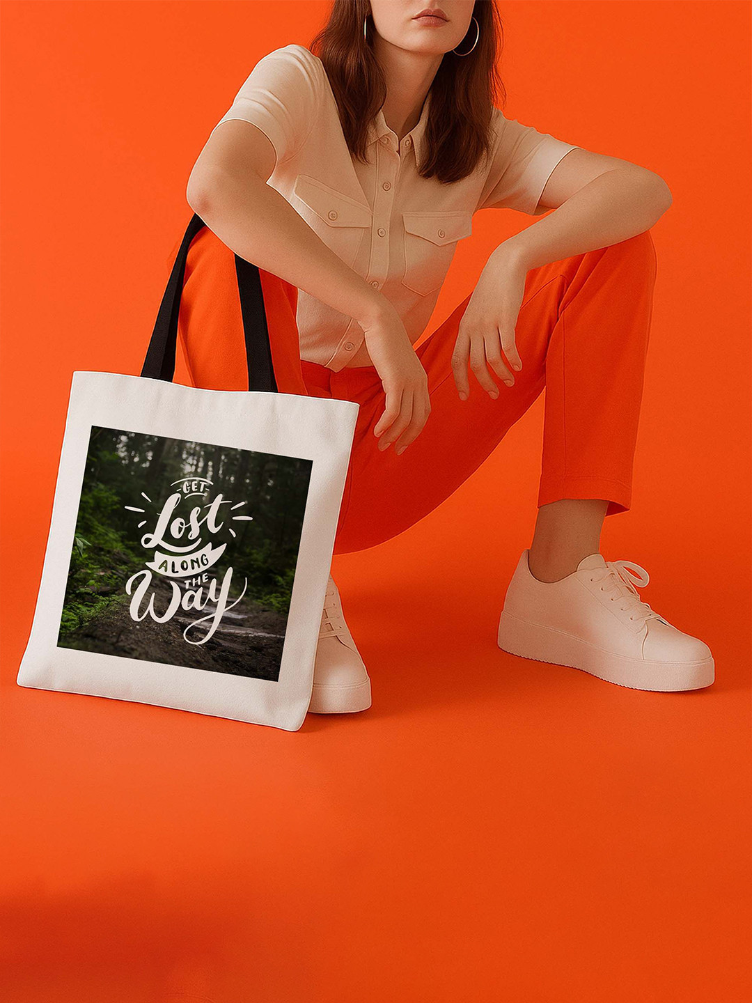 ARTBUG Unisex Typography Printed Shopper Tote Handbags