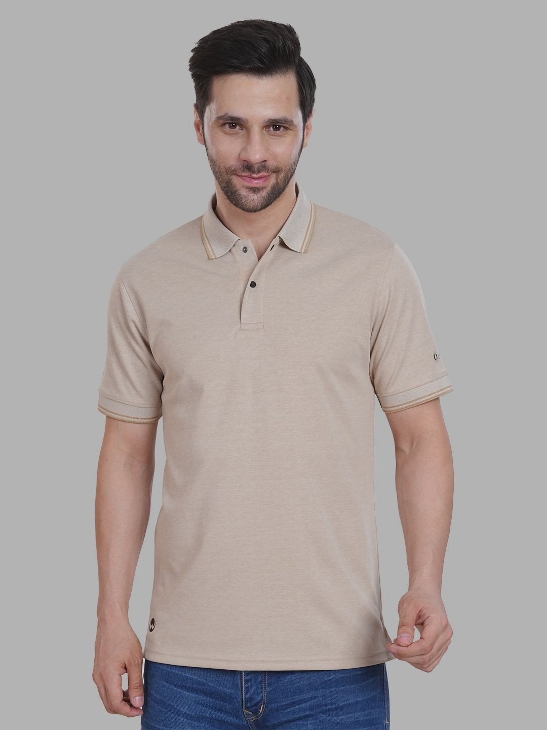 OLWEN Men Brand Logo Printed Cotton T-shirt