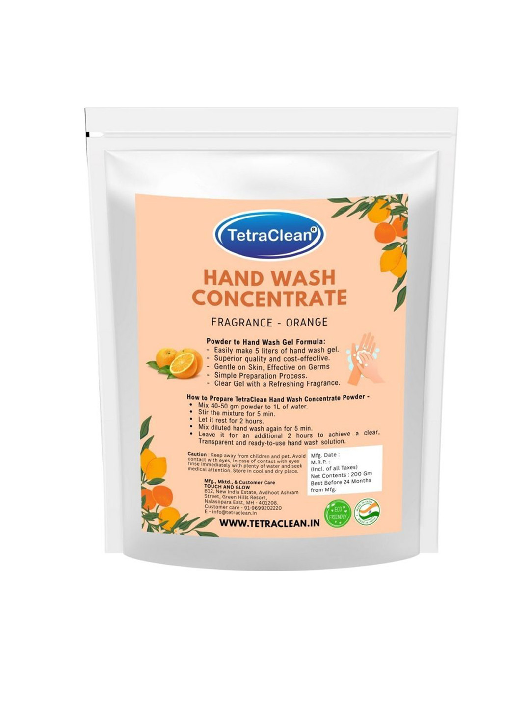 TetraClean Orange Hand Wash Powder - 200 g