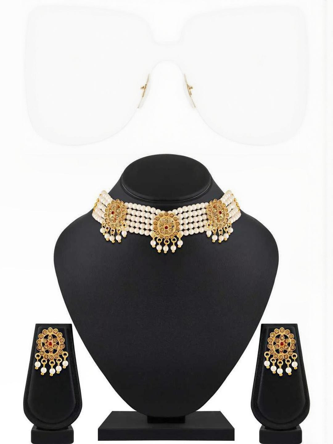 Bhanu diam Women Pack of 1 Multicolor Ratmanee Gold-Plated Artificial Beads Jewellery Set