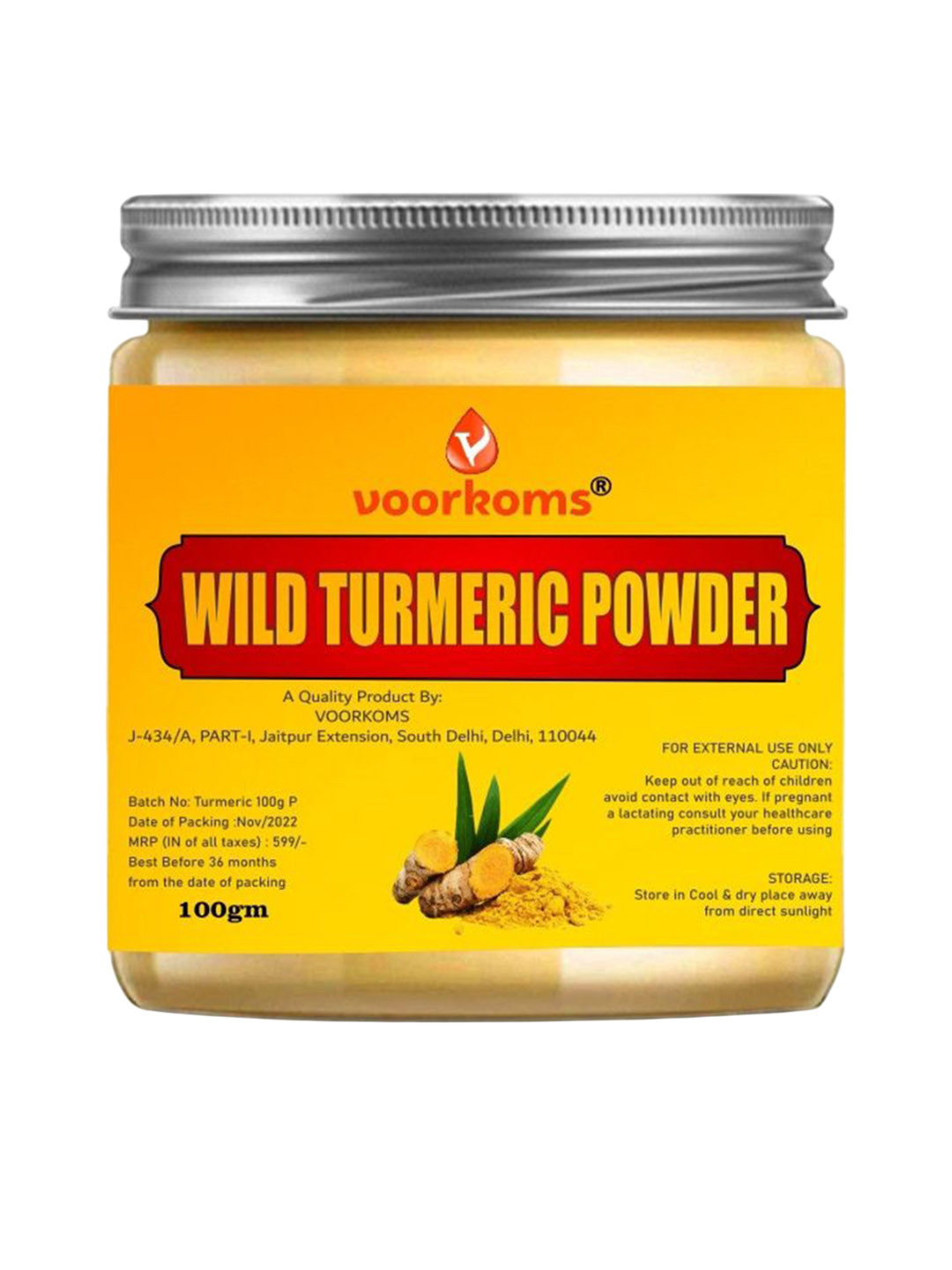 VOORKOMS Wild Turmeric Powder Face Pack - 100 g