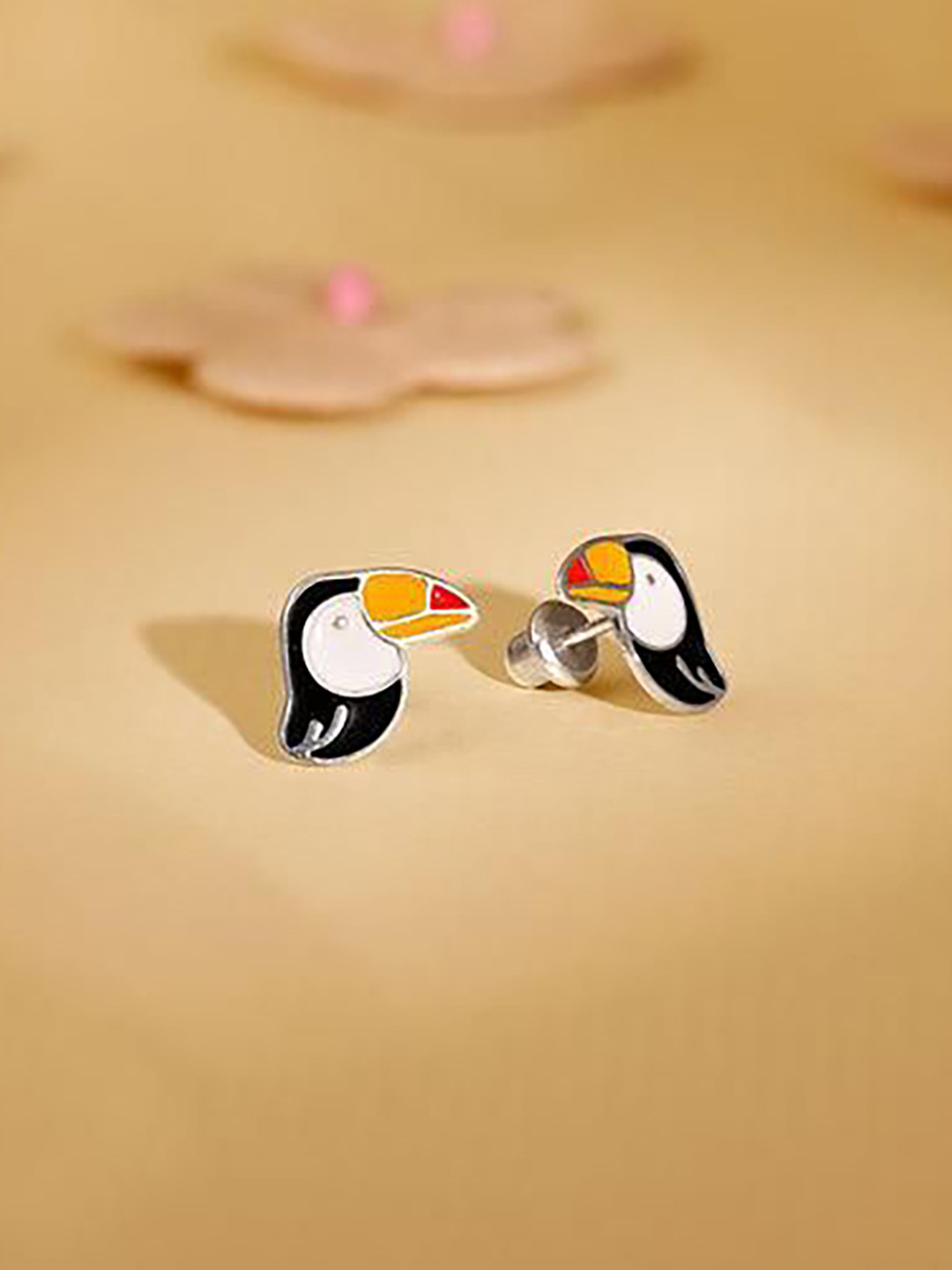 GIVA Girls 925 Silver Rhodium-Plated Angry Bird Studs