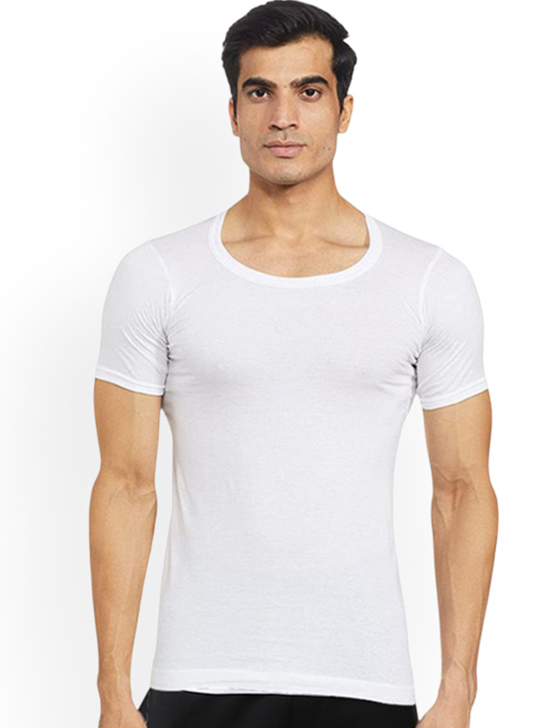 Rupa Frontline Pack Of 6 Round Neck Pure Cotton Vest  Frontline--Sky-White-RNS-6