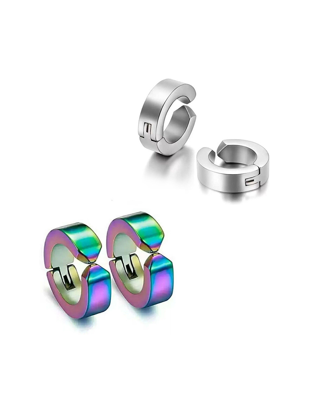 shobhram Set Of 2 Stainless Steel Contemporary Ear Cuffs