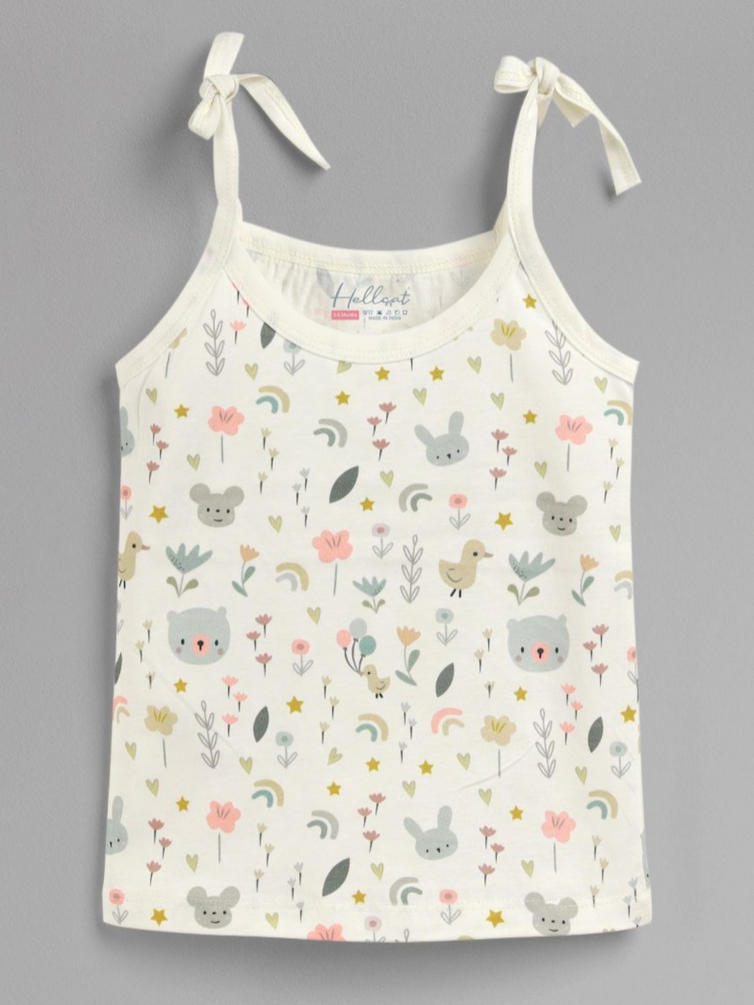 HELLCAT Infants Pack Of 3 Printed Shoulder Strap Pure Cotton Jhablas