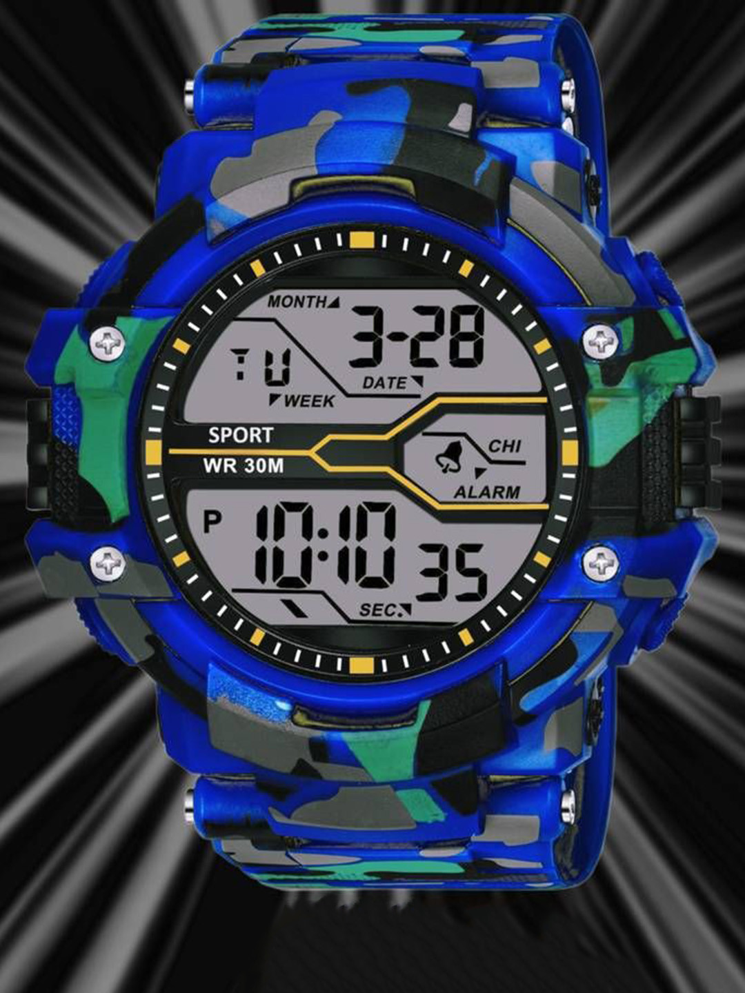 Hala Men Solid Round Tang Regular Digital Watch-MILITARY-2