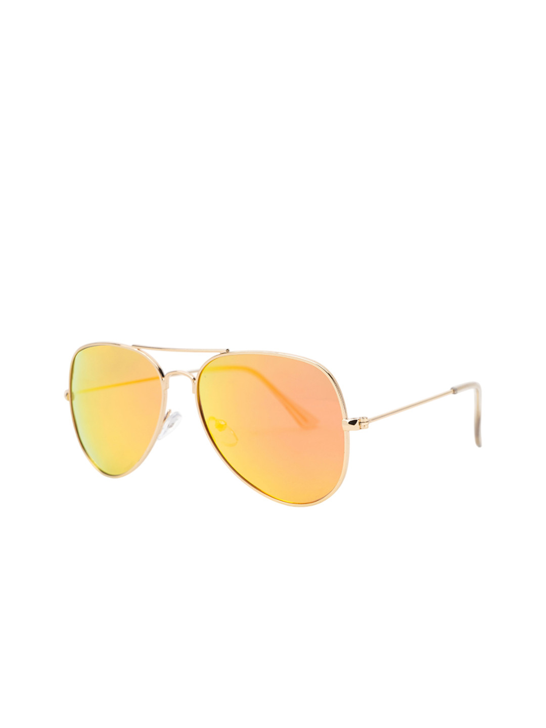 TAMZY Unisex Orange Lens & Gold-Toned Other Sunglasses with
