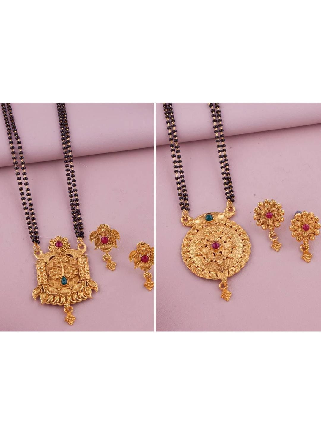 Women Gold-plated Pack of 2 Mangalsutra Jewellery Set