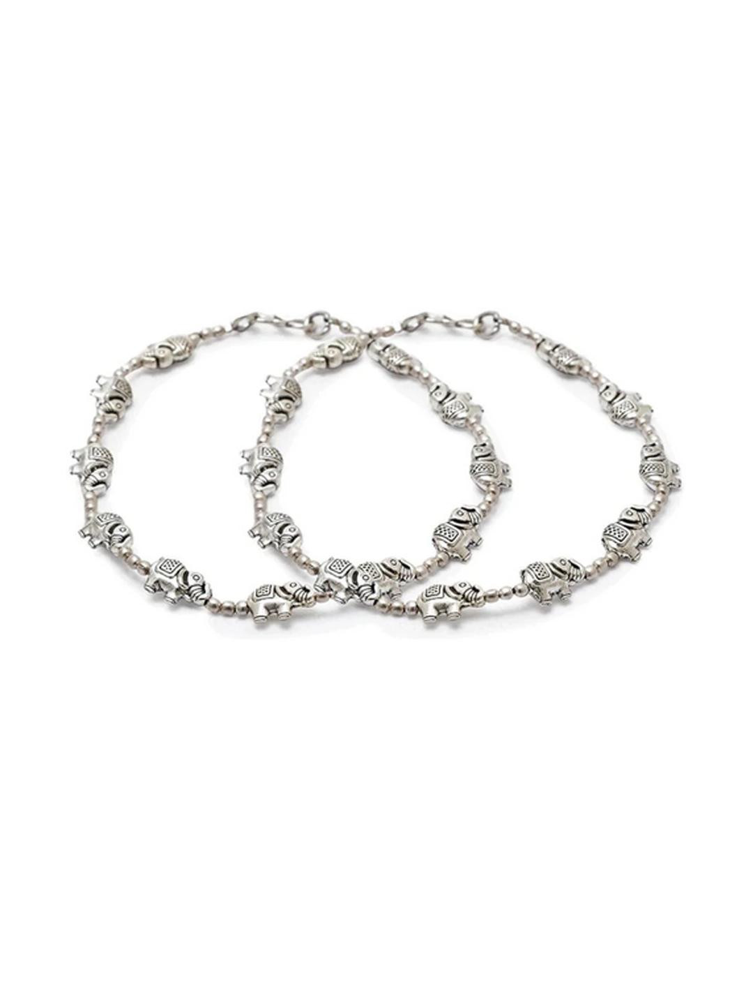 Gurjari Jewellers German Antique Oxidised Silver Plated Anklet