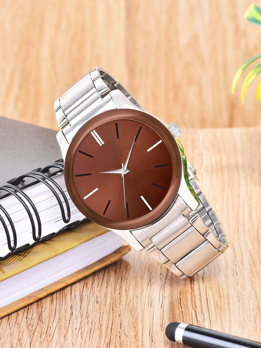 CSAMON Men Stainless Steel Bracelet Style Straps Analogue Watch B9050 LR05 BRO