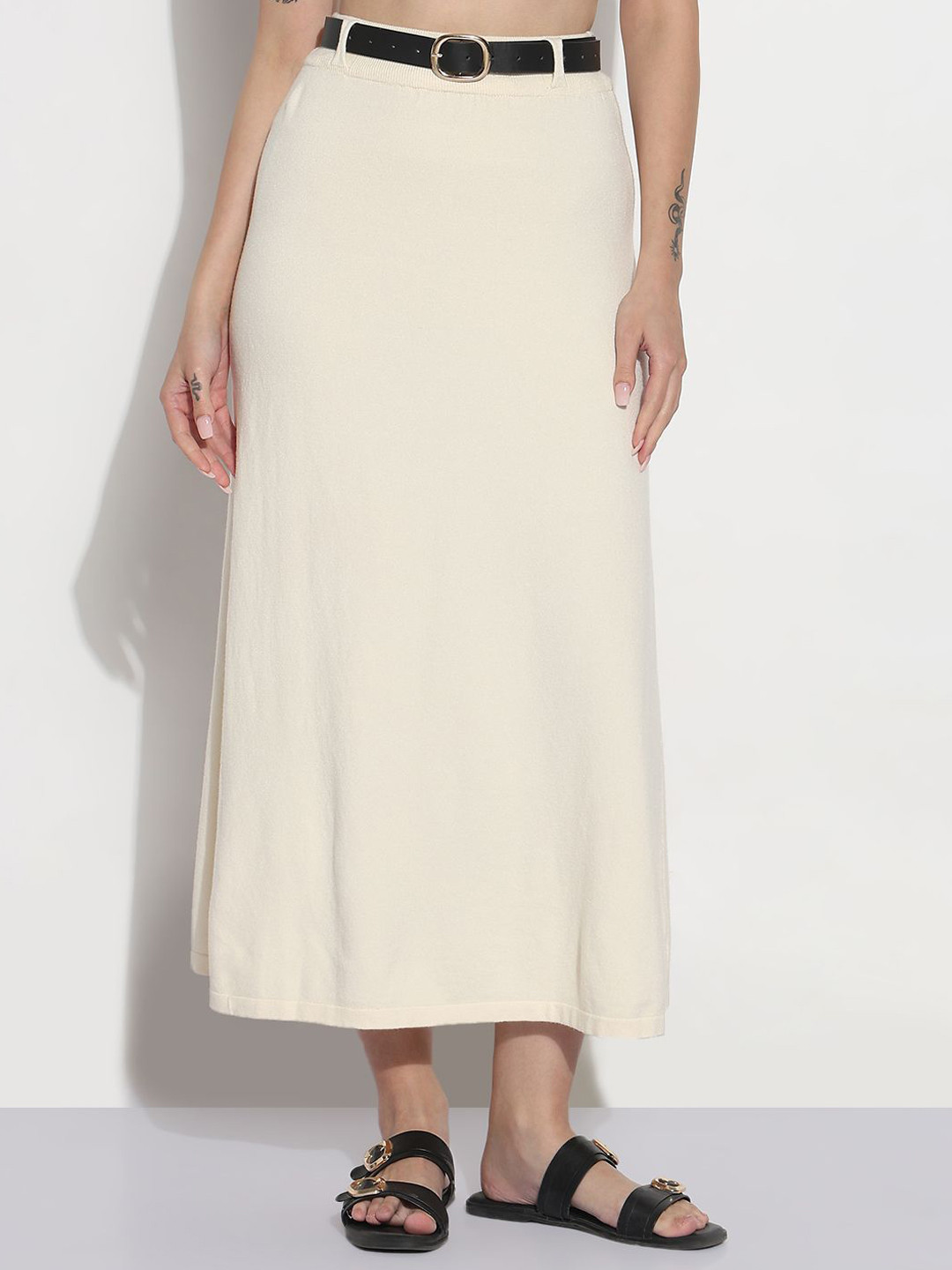 SHOWOFF Textured A-LineMidiSkirt