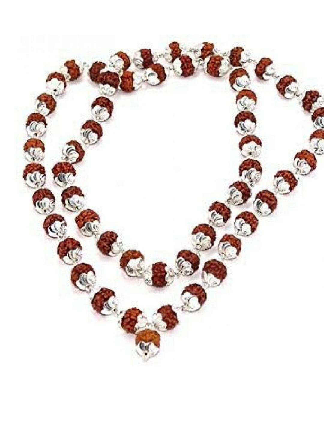 AURRA STORES Women Brown Silver-Plated Artificial Beads Ethnic Slip-On Body Chain