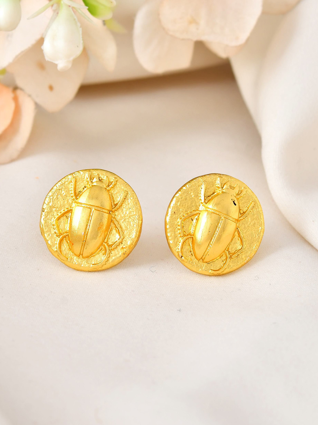 VOJ 18K Gold-Plated Small Circular Shaped Studs