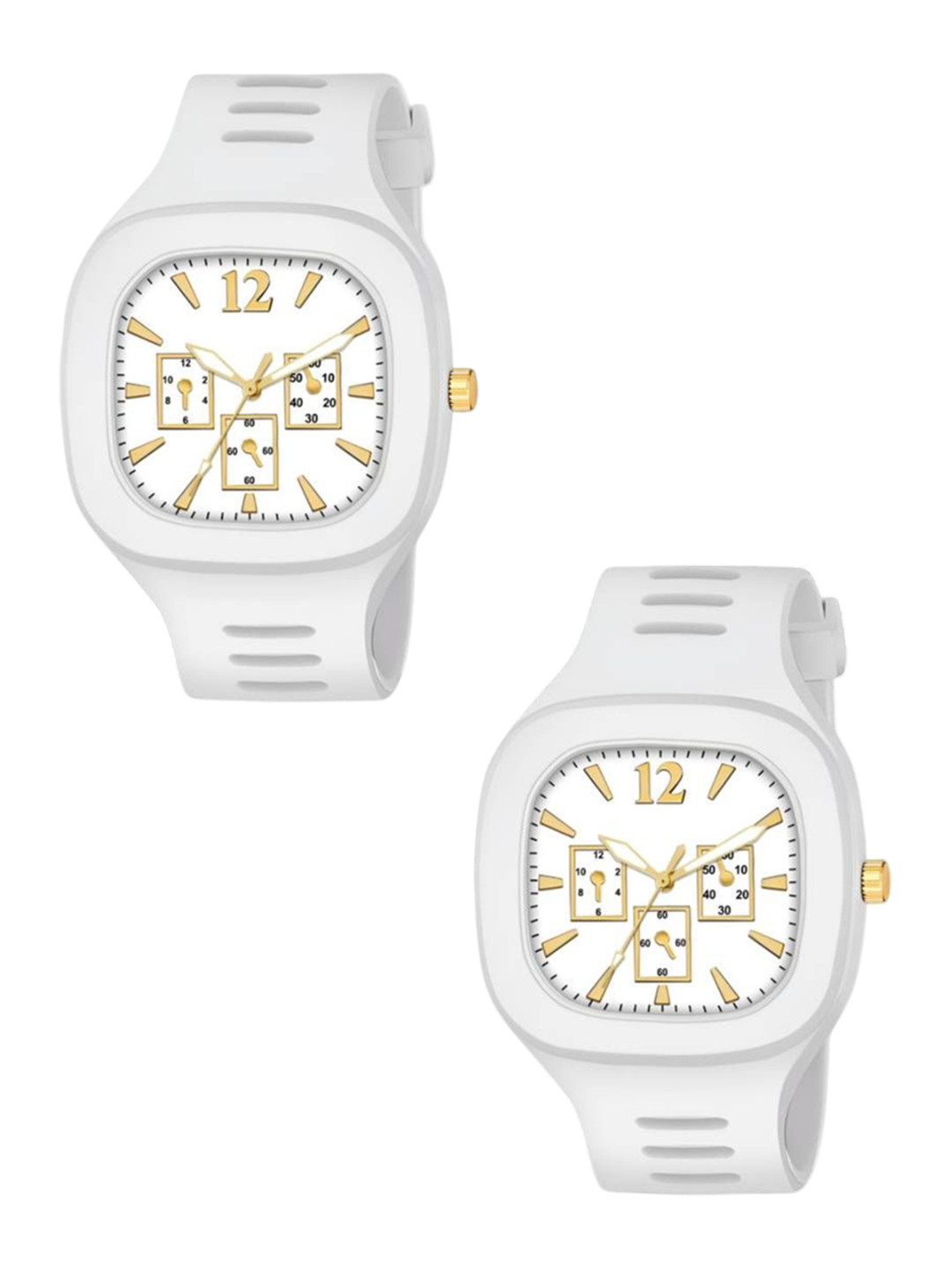 Hala Men Pack of 2 Solid Square Tang Regular Analogue Watches-MILLER-03