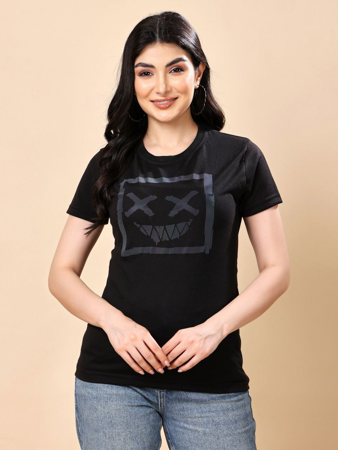 Women Reflective Fluorescent Glow In Dark T-shirt