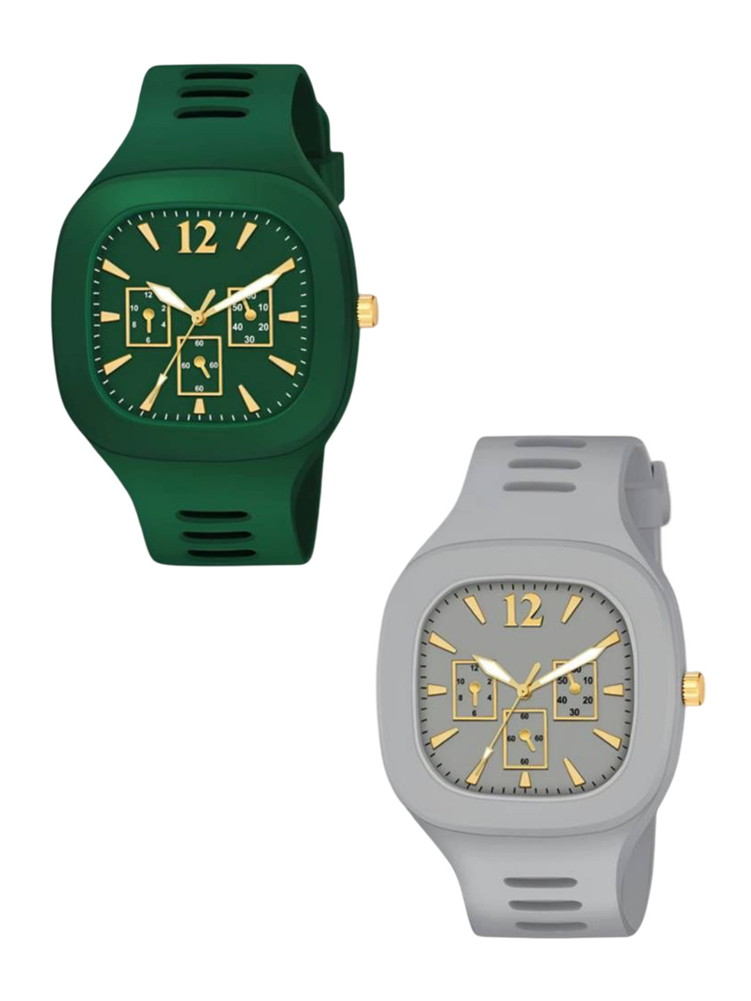 Hala Men Pack of 2 Solid Square Tang Regular Analogue Watches-MILLER-03