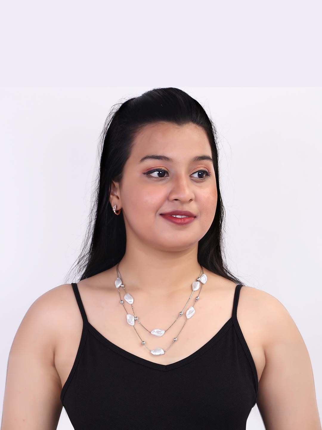 JIYANSHI FASHION Silver Silver-Plated Layered Necklace