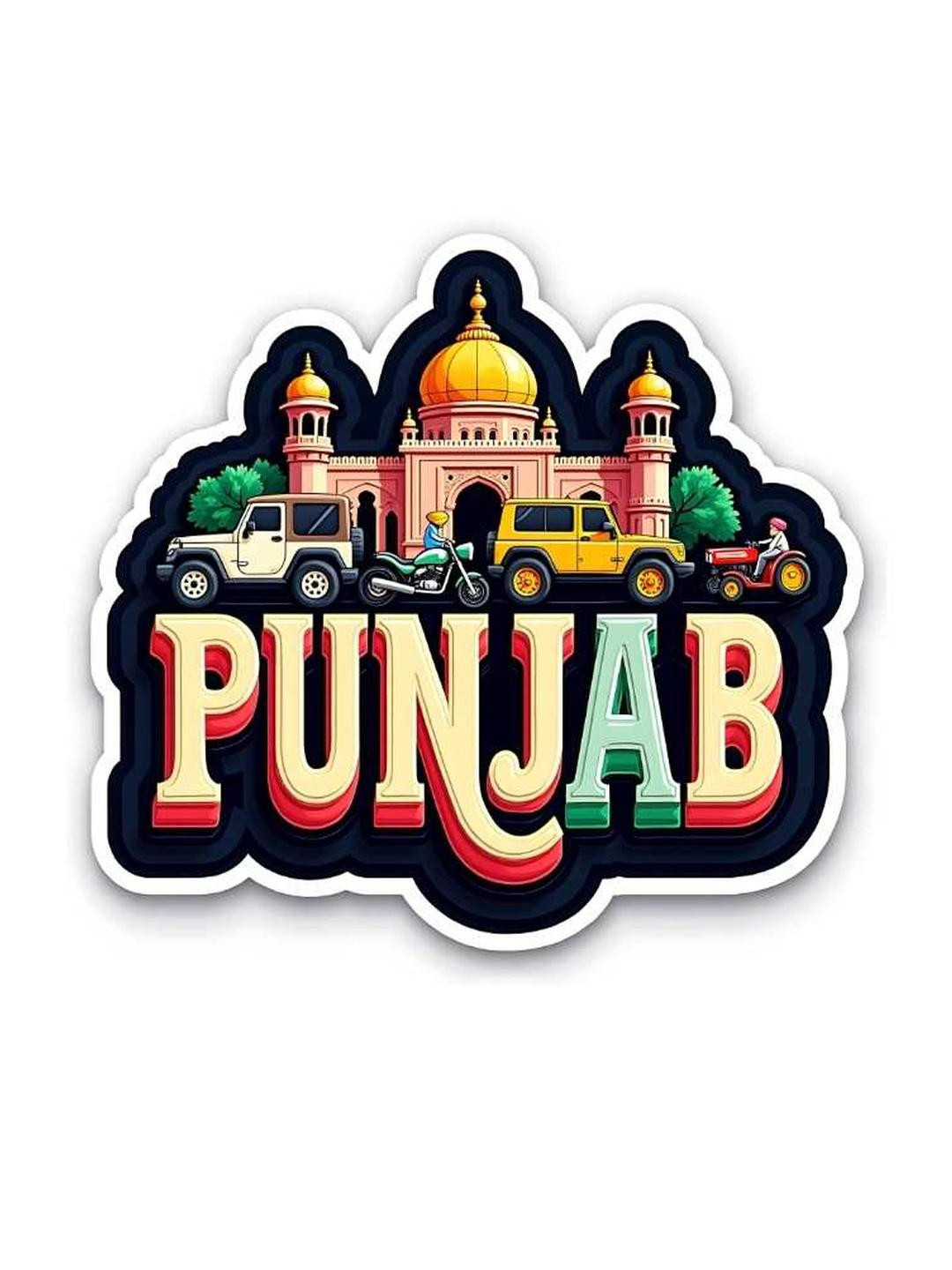 GIFTSHALA Punjab State Theme Souvenir Wooden Refrigerator Stylish Fridge Magnet