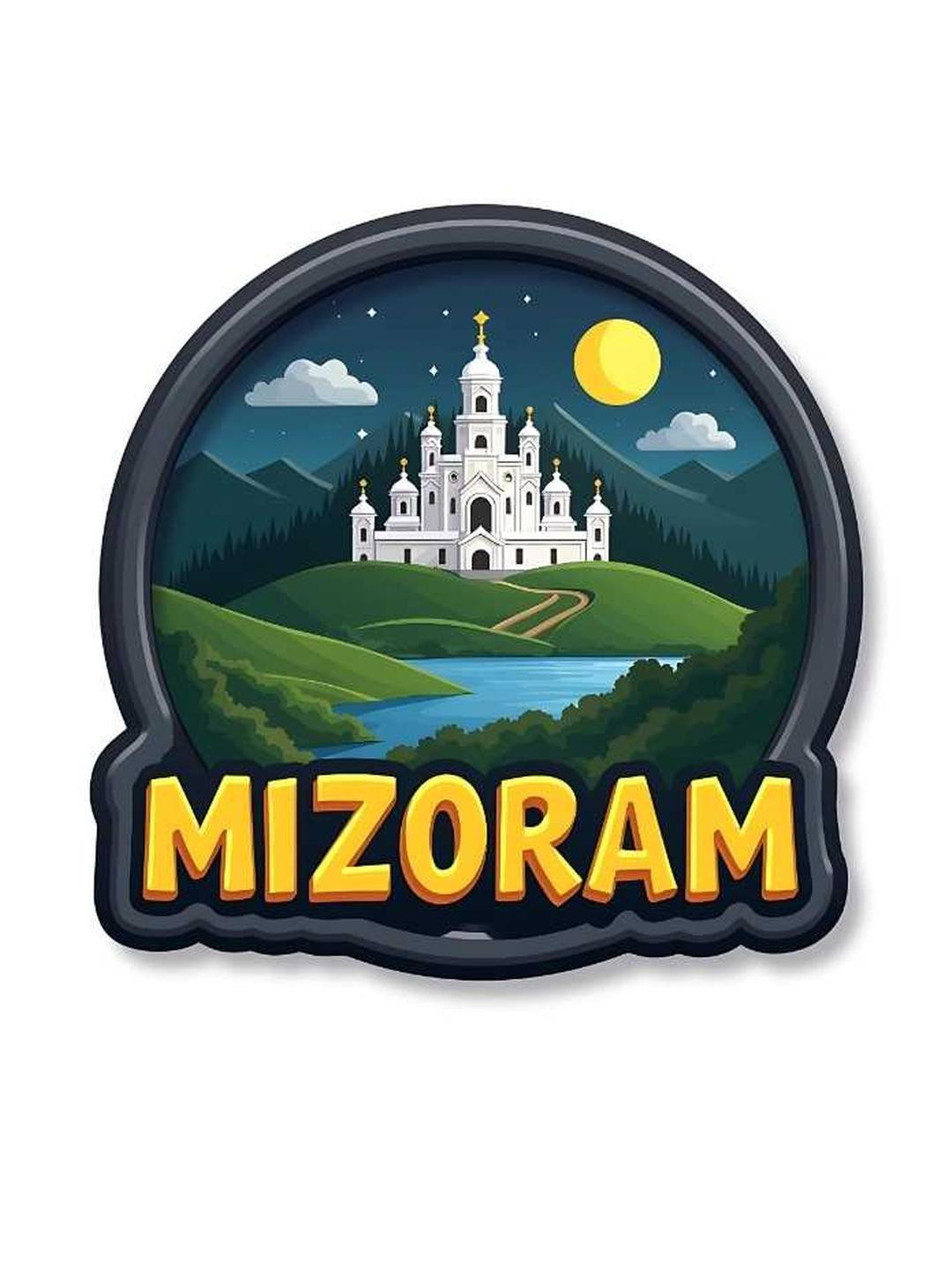 GIFTSHALA Mizoram State Theme Souvenir Wooden Refrigerator Stylish Fridge Magnet