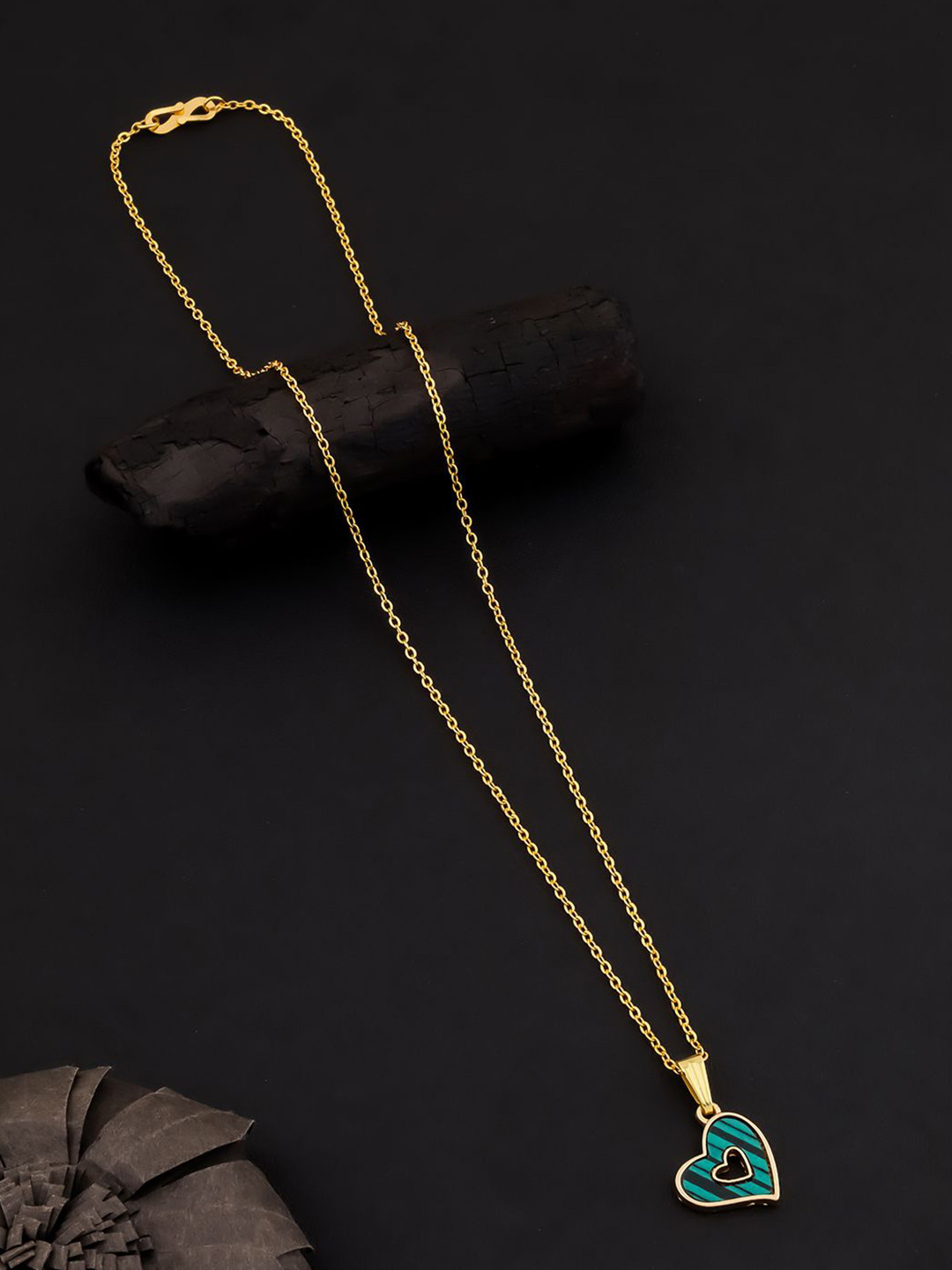 DressBerry Women Set Of 2 Gold-Plated Rhinestone Pendants With Chain