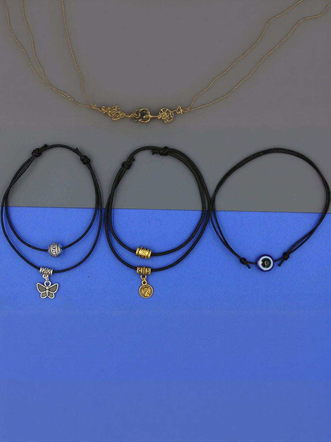 gurjari jewellers Pack of 4 String Anklet