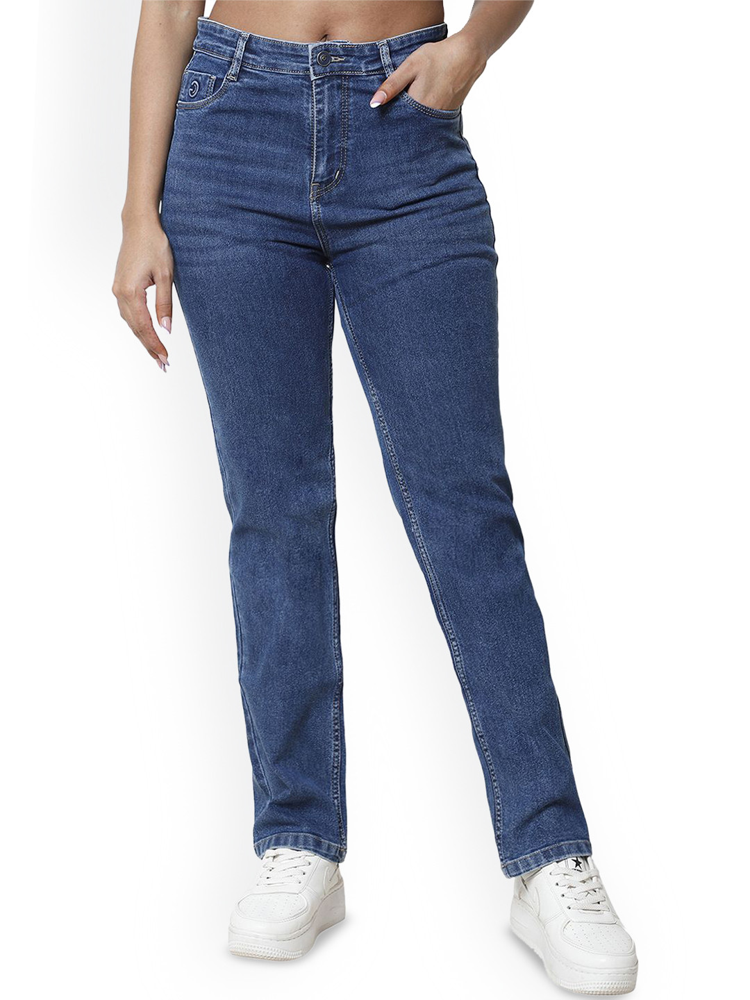 God's Club Women Regular Fit High-Rise Jeans