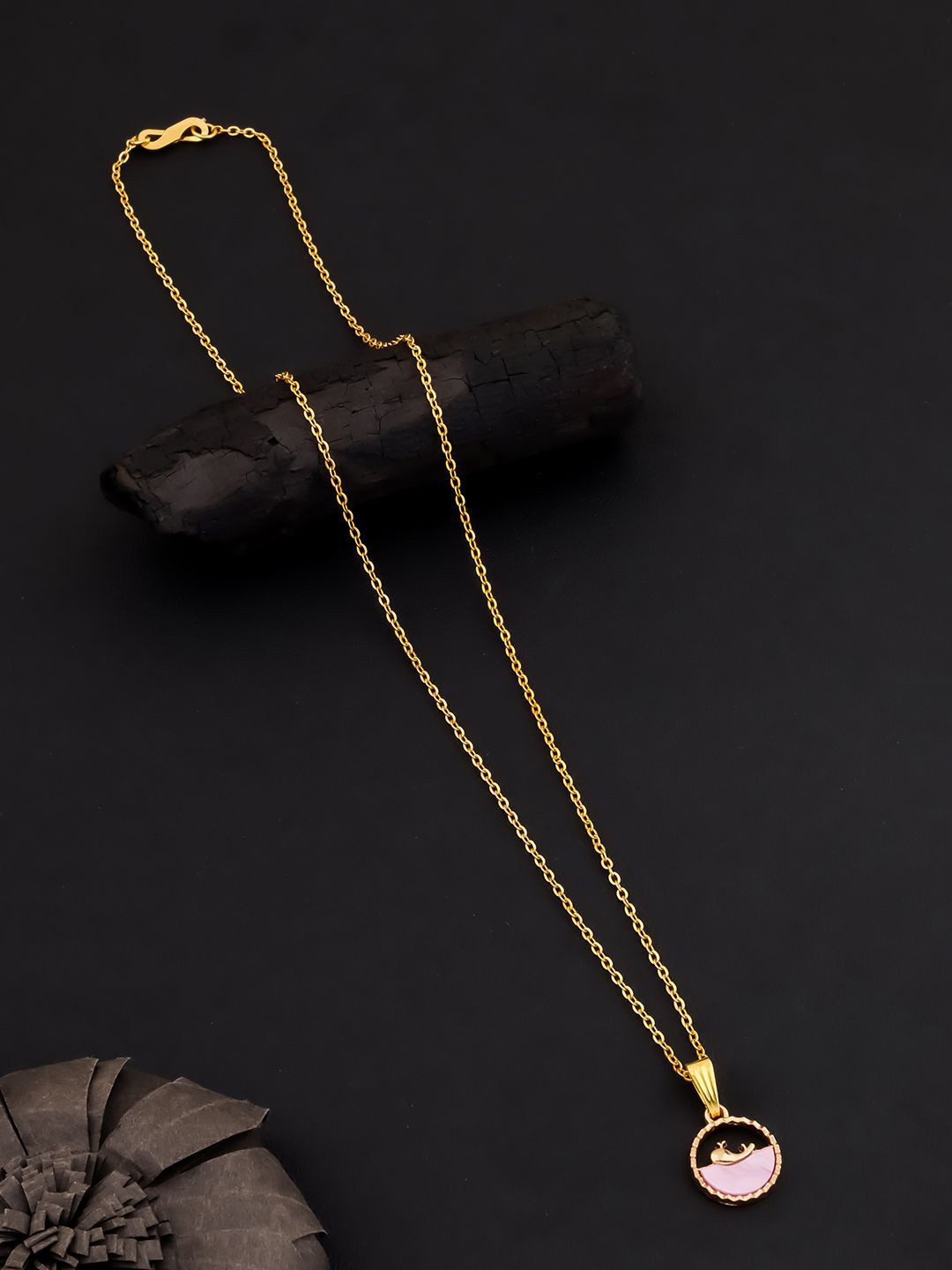 DressBerry Women Set Of 2 Rhinestone Studded Dolphin In Ocean Pendant With Chains