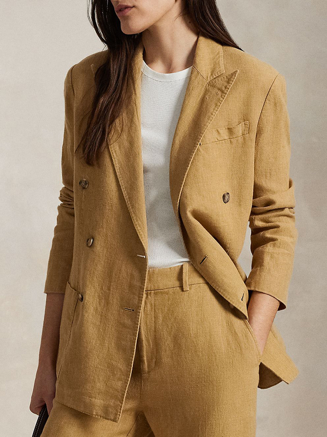 Polo Ralph Lauren Double-Breasted Linen Blazer