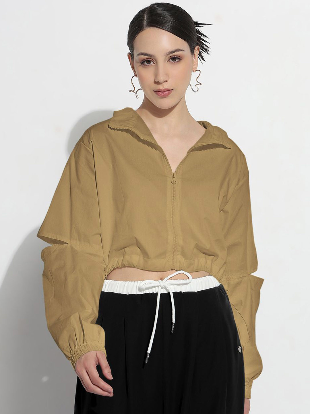 SHOWOFF Women Lapel Collar Solid Lightweight Casual Sporty Jacket