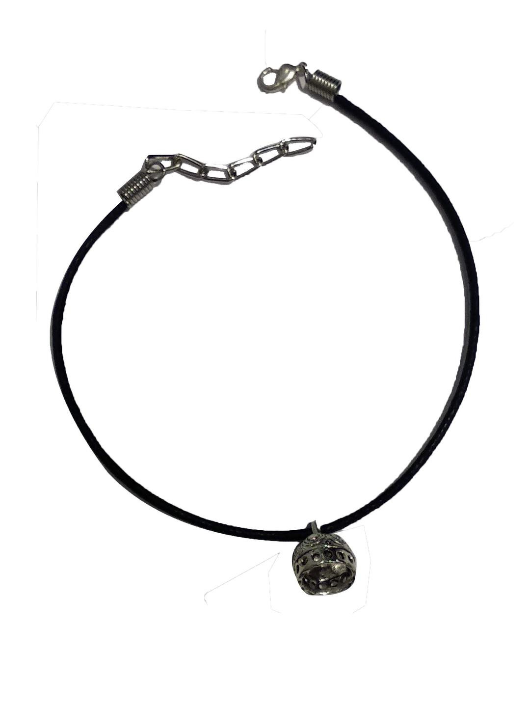 gurjari jewellers Women Black Sliver-Plated Jumkhi Hanging Thread Wraparound Anklet