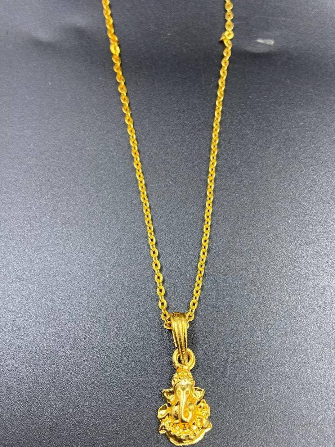KALAFICIAL Gold-Plated Ganesha Pendant with Chain