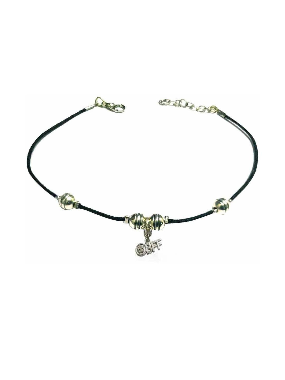 gurjari jewellers Women Oxidized BFF Beads Charm Anklet